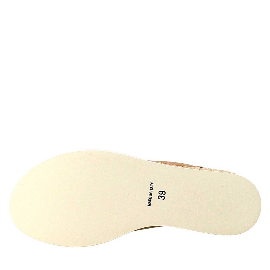 Leonardo Cream And Leather Bio-Coloured Women'S Wedge